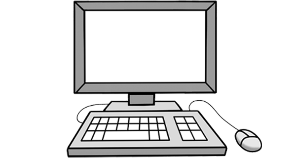 Grafik: Computer mit Tastatur und Maus